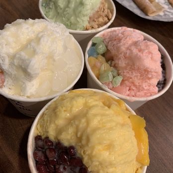 Salju Dessert - Flavors in this photo- Almond , mango, strawberry and pandan - Desserts Near Me - Alhambra, California Salju Dessert - Flavors in this photo- Almond , mango, strawberry and pandan - Desserts Near Me - Alhambra, California