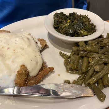 Cracker Barrel Old Country Store - Country Fried Steak with Turnip Greens and Green Beans - American Near Me - Melbourne, Florida