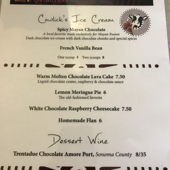 Mayan Fusion - 4/24/22 Menu - Seafood Near Me - Fort Bragg, California Mayan Fusion - 4/24/22 Menu - Seafood Near Me - Fort Bragg, California