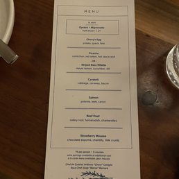 Chef tasting menu