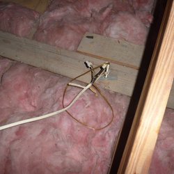 McCabe Home Inspection Services - Improper wiring in the attic.