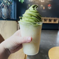 Tsujiri - Yuzu ice blended float with matcha soft serve, not that sweet! I loved it!