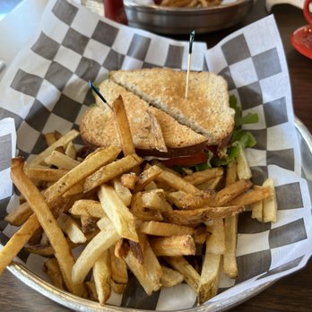 Jake's Texas Tea House - Toasted BLT on wheat with fries - American Near Me - Waco, Texas Jake's Texas Tea House - Toasted BLT on wheat with fries - American Near Me - Waco, Texas
