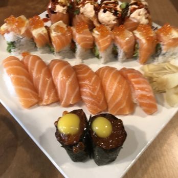 Mio Sushi - Salmon nigiri, salmon roe with quail egg, .... - Japanese Near Me - Beaverton, Oregon