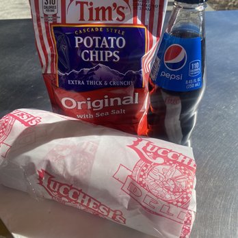 Lucchesi's Delicatessen - Peppered turkey sandwich with pepper jack cheese on a soft sourdough roll, Tim's original sea salt chips, and a cold Pepsi. - Delis Near Me - Petaluma, California Lucchesi's Delicatessen - Peppered turkey sandwich with pepper jack cheese on a soft sourdough roll, Tim's original sea salt chips, and a cold Pepsi. - Delis Near Me - Petaluma, California