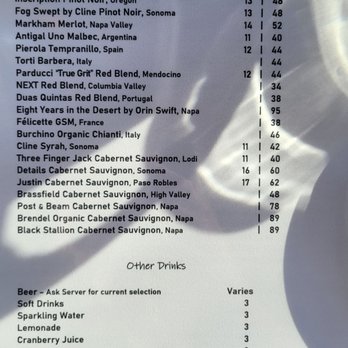 Sol Grill - Menu - Red Wines - New American Near Me - Newport Beach, California