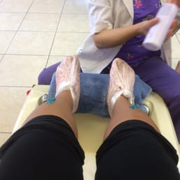 They wrap your feet in this hydrating liquid that forms to your feet and comes off like silicone. I thought it was super cool.