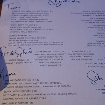 Skydome Restaurant - The food menu - Lounges Near Me - Arlington, Virginia