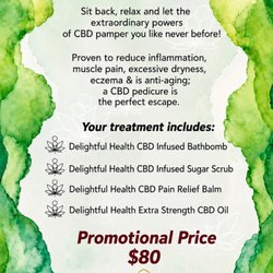 The Nail Arts - CBD Infused Pedicure! Customers find it very therapeutic and helps to relax them more than usual.