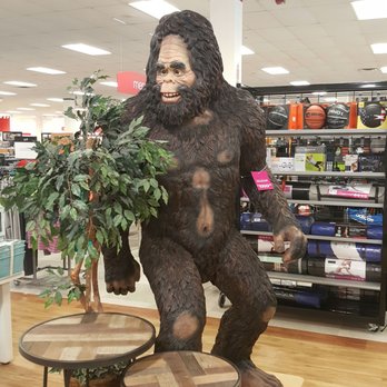 TJ Maxx - And here he is. A 9 foot Bigfoot. I love how they placed him as if he was coming out from behind a tree. - Department Stores Near Me - Plainville, Massachusetts