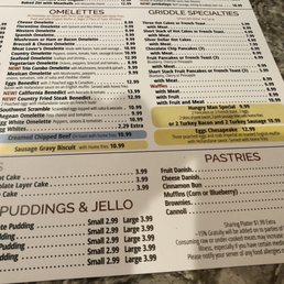 Dessert menu Dessert menu