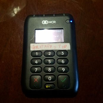 Cafe Songhai - They give you this device to run your own credit or debit card. The final receipt prints at the front, and they bring it to you. - African Near Me - Peachtree Corners, Georgia Cafe Songhai - They give you this device to run your own credit or debit card. The final receipt prints at the front, and they bring it to you. - African Near Me - Peachtree Corners, Georgia