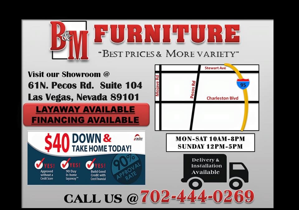 B&M FURNITURE Updated September 2024 61 N Pecos Rd, Las Vegas, Nevada Furniture Stores