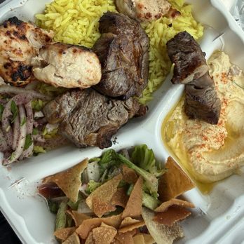 EZ Kebab Lebanese Grill  - Ribeye and chicken plate - Lebanese Near Me - Costa Mesa, California