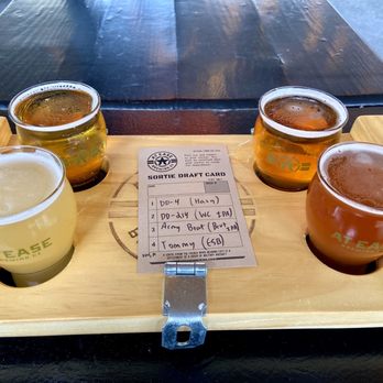 At Ease Brewing Company - Flight sampler - Breweries Near Me - Sacramento, California At Ease Brewing Company - Flight sampler - Breweries Near Me - Sacramento, California