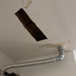 The leak on the ceiling The leak on the ceiling