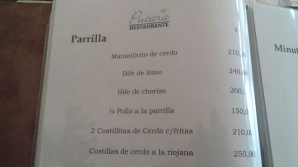Menu photo 3 Pucará Buenos Aires, C