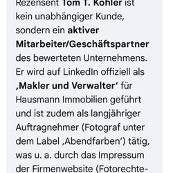Hausmann Immobilien - Dies ist zu akzeptieren Thorsten Hausmann - Danke vielmals