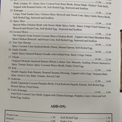 Sapporo Ramen - Menu