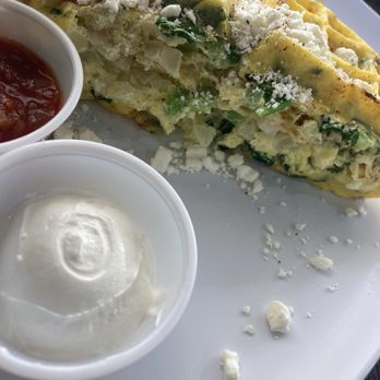 Just Love Coffee Cafe- Shelby Township - Spinach and feta wOmelette - Breakfast & Brunch Near Me - Shelby Township, Michigan