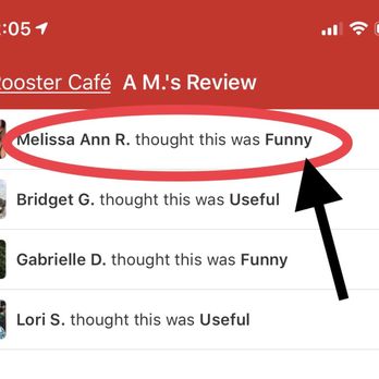 Rooster Café - Unfortunate that this Rooster Café employee can view her horrible attitude towards customers as "FUNNY" - Breakfast & Brunch Near Me - Costa Mesa, California Rooster Café - Unfortunate that this Rooster Café employee can view her horrible attitude towards customers as "FUNNY" - Breakfast & Brunch Near Me - Costa Mesa, California