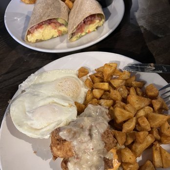 B Matthews Eatery - Chicken and biscuit and jalapeño burrito - New American Near Me - Savannah, Georgia B Matthews Eatery - Chicken and biscuit and jalapeño burrito - New American Near Me - Savannah, Georgia