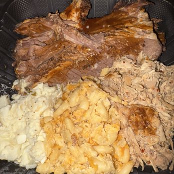 The Pit - Brisket Dinner with Chopped Turkey Que, Mac-n-cheese and potato salad - Barbeque Near Me - Raleigh, North Carolina The Pit - Brisket Dinner with Chopped Turkey Que, Mac-n-cheese and potato salad - Barbeque Near Me - Raleigh, North Carolina
