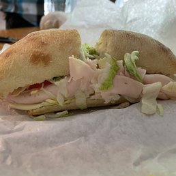 Small smoked turkey sandwich on white Small smoked turkey sandwich on white