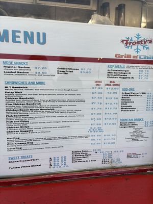 Menu photo 1 Frosty's Grill n' Chill Marysville, CA Menu photo 1 Frosty's Grill n' Chill Marysville, CA