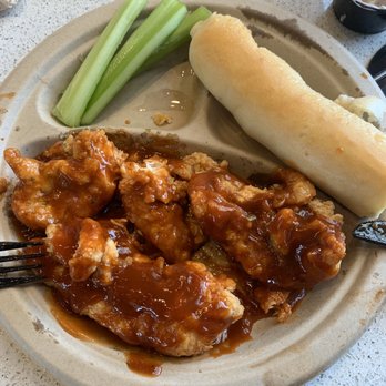 Epic Wings - TENDERLOIN STRIPS (order of 4) per employee's judgement, what is in this picture, it was eaten more than half.... - Chicken Wings Near Me - San Marcos, California Epic Wings - TENDERLOIN STRIPS (order of 4) per employee's judgement, what is in this picture, it was eaten more than half.... - Chicken Wings Near Me - San Marcos, California