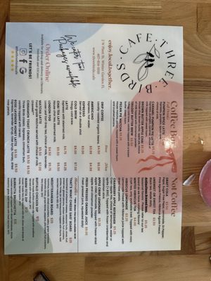 Menu photo 3 Three Birds Cafe Winter Garden, FL