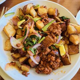Veggie Potatoes with chorizo added