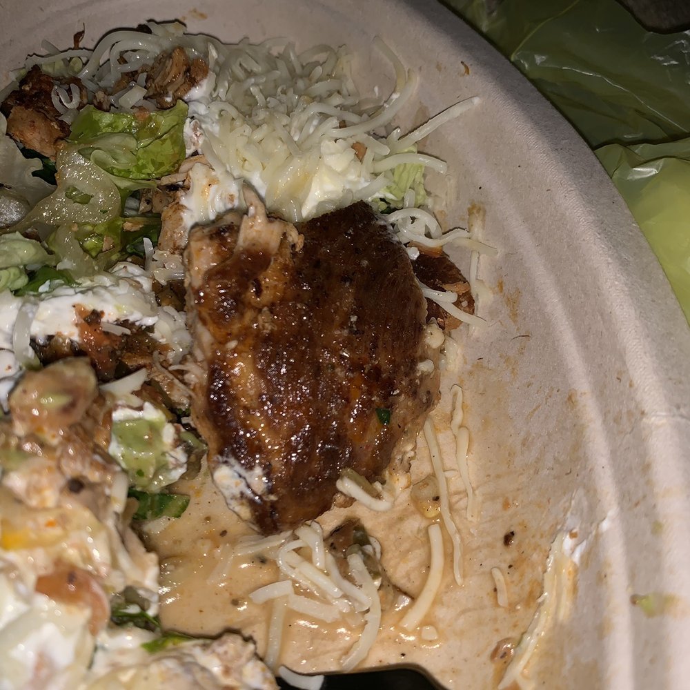 Chipotle Mexican Grill - A very big piece of chicken in my salad - Mexican Near Me - Clark, New Jersey Chipotle Mexican Grill - A very big piece of chicken in my salad - Mexican Near Me - Clark, New Jersey