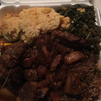 Irie Jamaican Restaurant - Large Oxtail, dry mac n cheese and peppery greens..so disappointed - Caribbean Near Me - Philadelphia, Pennsylvania