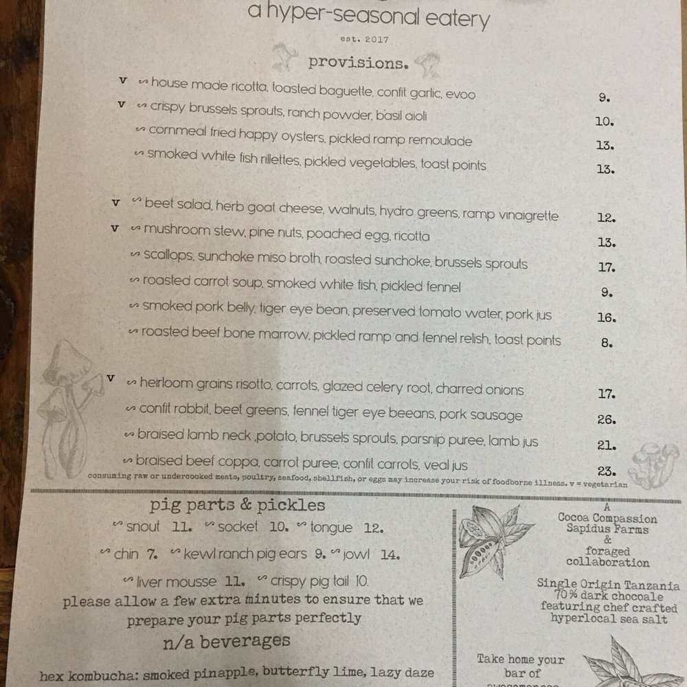 Foraged. A Hyper Seasonal Eatery - Menu (3/12/2019) - New American Near Me - Baltimore, Maryland Foraged. A Hyper Seasonal Eatery - Menu (3/12/2019) - New American Near Me - Baltimore, Maryland