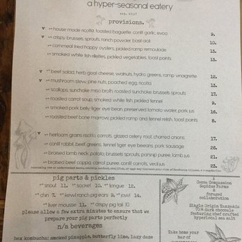 Foraged. A Hyper Seasonal Eatery - Menu (3/12/2019) - New American Near Me - Baltimore, Maryland Foraged. A Hyper Seasonal Eatery - Menu (3/12/2019) - New American Near Me - Baltimore, Maryland