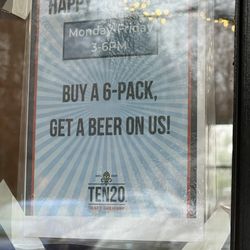 TEN20 - Happy Hour M-F 3-6