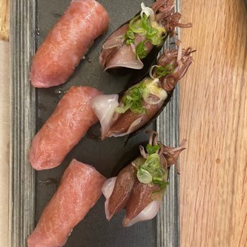 Daigo - Fatty tuna and Squid Ngiri - Sushi Bars Near Me - Palo Alto, California Daigo - Fatty tuna and Squid Ngiri - Sushi Bars Near Me - Palo Alto, California