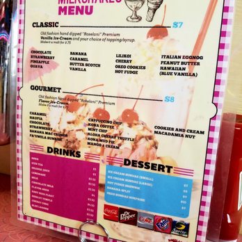 Peggy Sue's - Da Milkshake, Drinks, & Dessert menu........ - Burgers Near Me - Kihei, Hawaii Peggy Sue's - Da Milkshake, Drinks, & Dessert menu........ - Burgers Near Me - Kihei, Hawaii