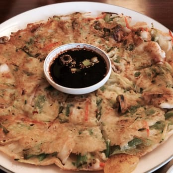 Korean BBQ  - Seafood pancake (haemol pajeon) - Korean Near Me - Greenville, South Carolina