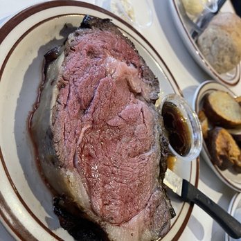 Bar-S Lounge Supper Club - Regular cut prime rib rare. Yes it was good. The bar-s chips are amazing in the au jus and ranch. - Steakhouses Near Me - Great Falls, Montana