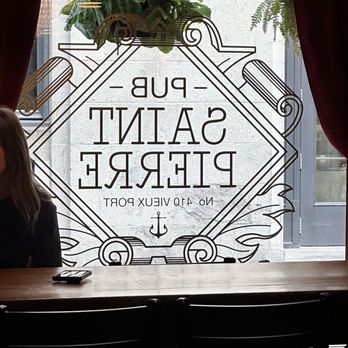 Pub Saint Pierre - The logo from our seat. - Pubs Near Me - Montreal, Quebec