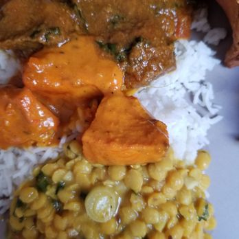 Himalayan Curry House - The Lamb Curry, Chicken Tiki Masala, and Dal Tadka on Basmati Rice - Himalayan/Nepalese Near Me - Oakland, California