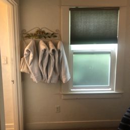 No towel bars more hooks in bedroom