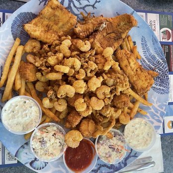 Eagles Nest Restaurant - The Seafood Platter with the questionable scallops - Seafood Near Me - Brewer, Maine
