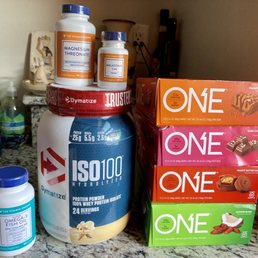 My purchases: protein bars - protein powder and vitamins/supplements.