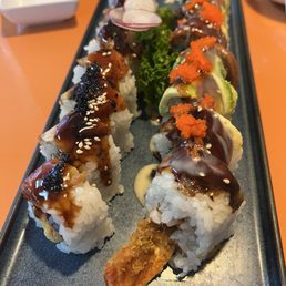 Black dragon roll and dynamite roll Black dragon roll and dynamite roll