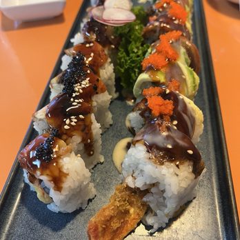 Naha Sushi Hibachi Ramen - Black dragon roll and dynamite roll - Sushi Bars Near Me - Crystal River, Florida Naha Sushi Hibachi Ramen - Black dragon roll and dynamite roll - Sushi Bars Near Me - Crystal River, Florida