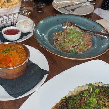 Catch - Truffle Fries, Mushroom, Lobster Sweet Mashed Potato, and Miso Glazed Sea bass - Sushi Bars Near Me - West Hollywood, California Catch - Truffle Fries, Mushroom, Lobster Sweet Mashed Potato, and Miso Glazed Sea bass - Sushi Bars Near Me - West Hollywood, California
