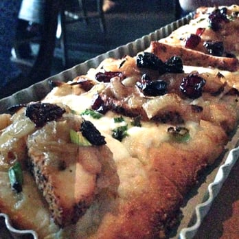 Black Bottle - smoked chicken and sun-dried cherries flatbread - New American Near Me - Seattle, Washington Black Bottle - smoked chicken and sun-dried cherries flatbread - New American Near Me - Seattle, Washington